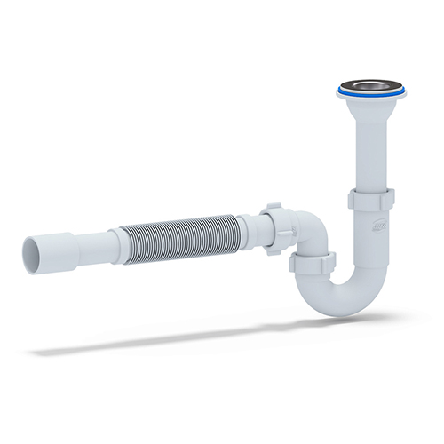 Новый товар «Сифон Ани (под раковину) 1 1/4 дюйма 32 мм прямоточный с литым выпуском и гибкой трубой»