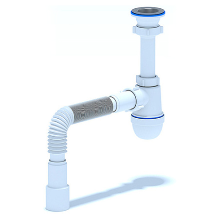 Сифон Ани 1.1/2"* 40 с универсальной гибкой трубой 40*40х50 L=80см