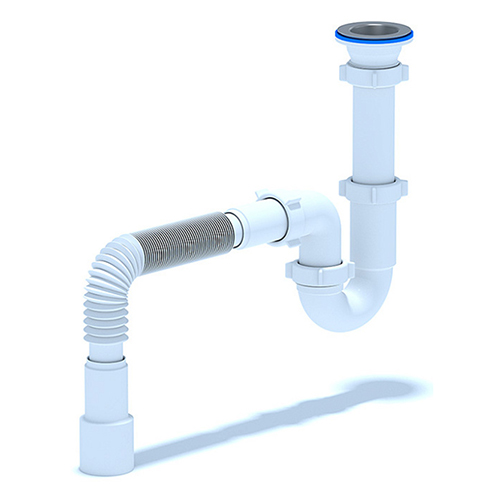 Новый товар «Сифон Ани (под мойку) 1 1/2 дюйма 40 мм прямоточный с гибкой тубой 40х40/50 мм»