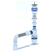Купить Сифон Ани 1.1/2"* 40 с гибкой трубой 40х50 L=80см1