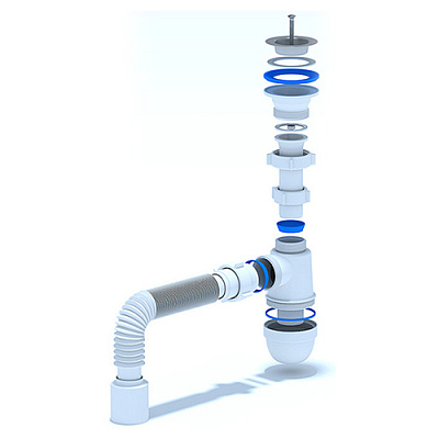 Сифон Ани 1.1/2"* 40 с гибкой трубой 40х50 L=80см1
