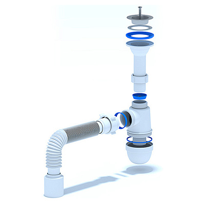 Сифон Ани 1.1/2"* 40 с гибкой трубой 40х501